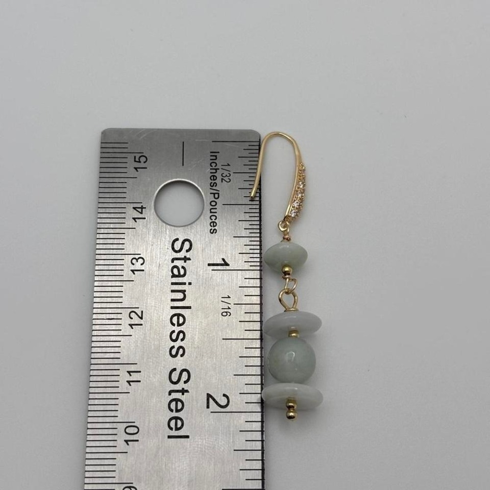 Burma‎ Jade with Gold Plated earring hooks Women's earrings - Picture 5 of 6